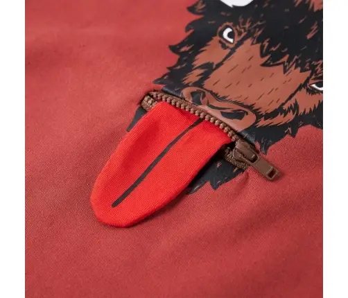 Vaikiškas Sportinis Megztinis Su Gobtuvu, Degintas Raudonas, 104