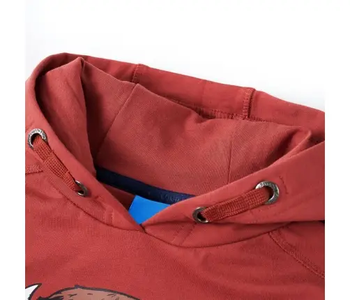 Bērnu Džemperis Ar Kapuci, Oranžīgi Sarkans, 128