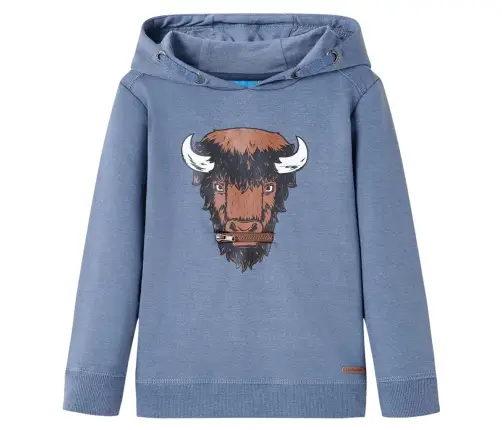 Vaikiškas Sportinis Megztinis Su Gobtuvu, Mėlynos Mišinys, 116 Dydžio