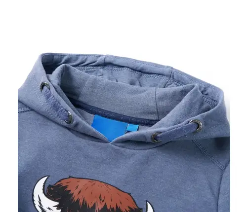 Vaikiškas Sportinis Megztinis Su Gobtuvu, Mėlynos Mišinys, 116 Dydžio