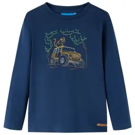 Pikkade Varrukatega Lastesärk, Tumesinine, 104