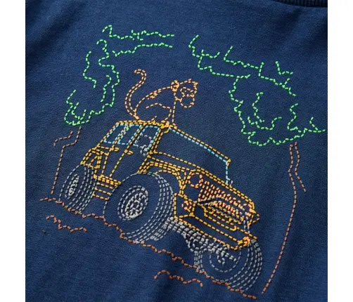 Vaikiški Marškinėliai Ilgomis Rankovėmis, Tamsiai Mėlyni, 116 Dydžio