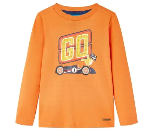 Vaikiški Marškinėliai Ilgomis Rankovėmis, Oranžiniai, 128 Dydžio