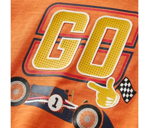 Vaikiški Marškinėliai Ilgomis Rankovėmis, Oranžiniai, 128 Dydžio