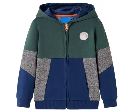 Bērnu Jaka Ar Kapuci Un Rāvējslēdzēju, Tumši Zaļa, 92