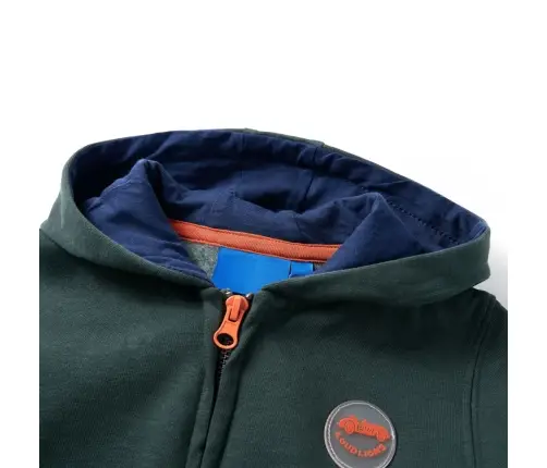 Bērnu Jaka Ar Kapuci Un Rāvējslēdzēju, Tumši Zaļa, 92