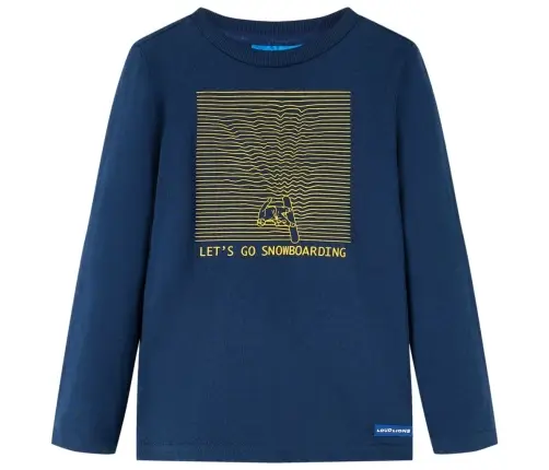 Vaikiški Marškinėliai Ilgomis Rankovėmis, Tamsiai Mėlyni, 116 Dydžio