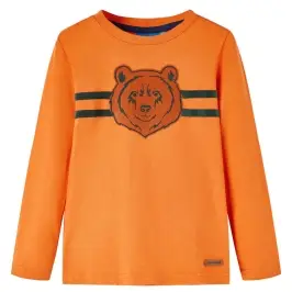 Bērnu Krekls Ar Garām Piedurknēm, Tumši Oranžs, 104