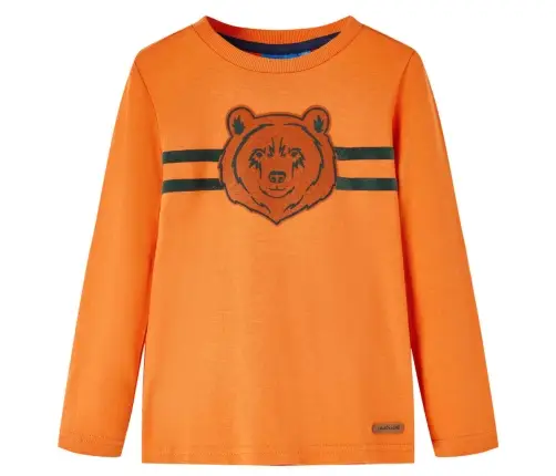 Vaikiški Marškinėliai Ilgomis Rankovėmis, Oranžiniai, 128 Dydžio