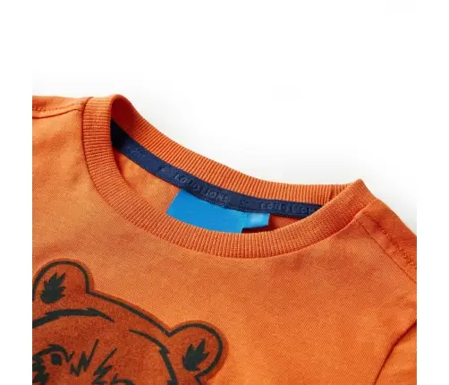Vaikiški Marškinėliai Ilgomis Rankovėmis, Oranžiniai, 128 Dydžio
