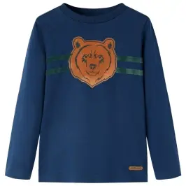 Bērnu Krekls Ar Garām Piedurknēm, Tumši Zils, 128