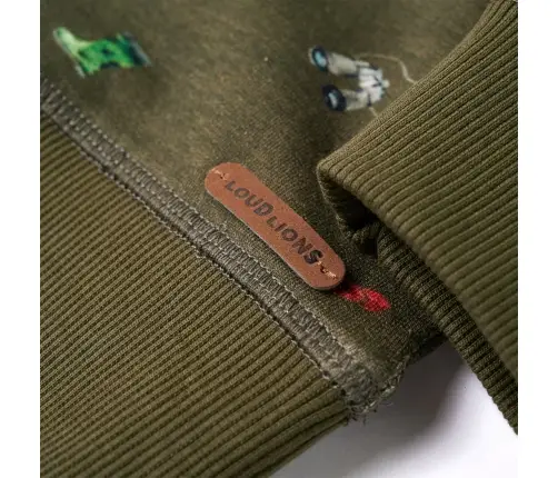 Vaikiškas Sportinis Megztinis, Chaki Spalvos, 128 Dydžio