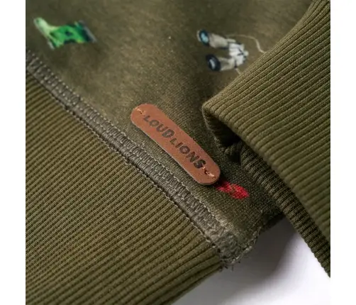 Vaikiškas Sportinis Megztinis, Chaki Spalvos, 140 Dydžio