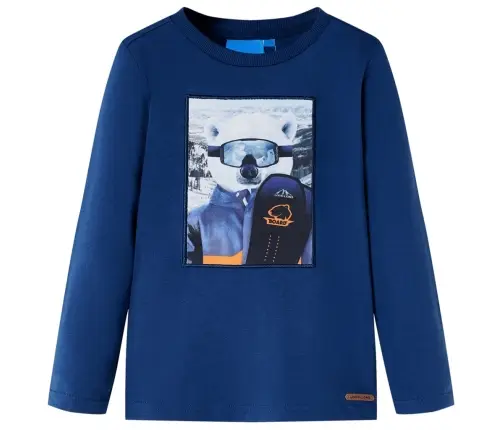 Vaikiški Marškinėliai Ilgomis Rankovėmis, Džinso Mėlyni, 92 Dydžio