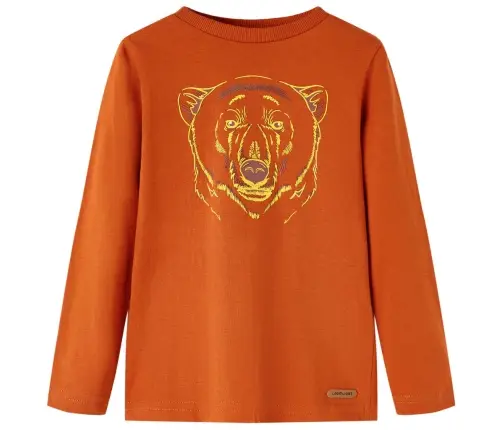 Bērnu Krekls Ar Garām Piedurknēm, Gaiši Oranžs, 128