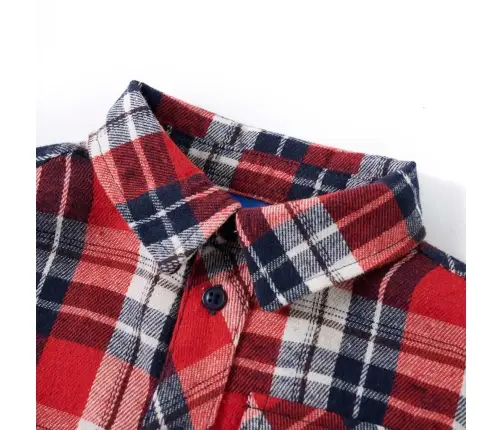 Bērnu Krekls, Rūtains, Sarkans, Tumši Zils, 104