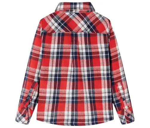 Bērnu Krekls, Rūtains, Sarkans, Tumši Zils, 116