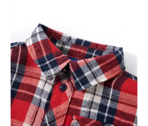 Bērnu Krekls, Rūtains, Sarkans, Tumši Zils, 116