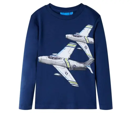 Vaikiški Marškinėliai Ilgomis Rankovėmis, Tamsiai Mėlyni