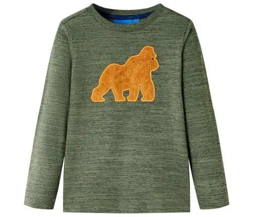 Vaikiški Marškinėliai Ilgomis Rankovėmis, Chaki Mišinys, 104 Dydžio