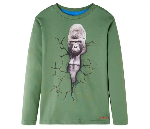 Bērnu Krekls Ar Garām Piedurknēm, Gaiša Haki, 128