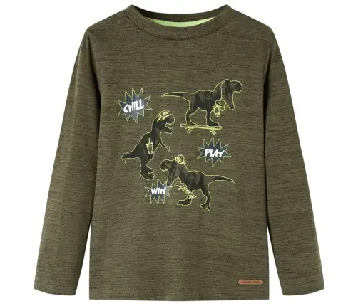 Pikkade Varrukatega Lastesärk, Tume Khaki, 104