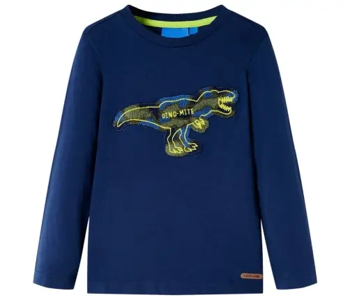 Bērnu Krekls Ar Garām Piedurknēm, Tumši Zils, 116