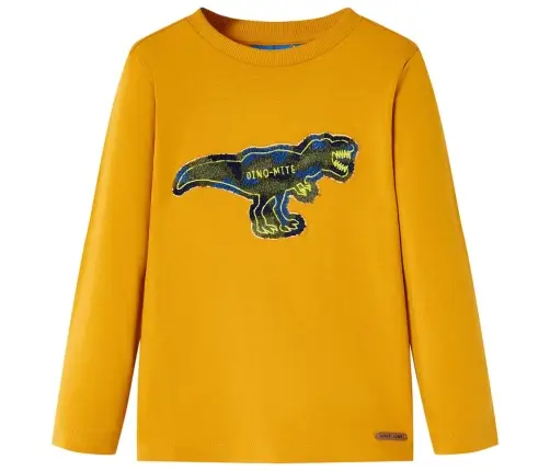 Bērnu Krekls Ar Garām Piedurknēm, Dzeltenbrūns, 116