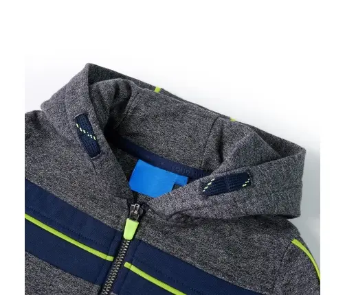 Bērnu Jaka Ar Kapuci Un Rāvējslēdzēju, Nevienmērīgi Pelēka, 104