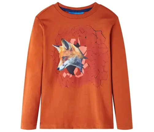 Vaikiški Marškinėliai Ilgomis Rankovėmis, Šviesūs Rūdžių, 104 Dydžio