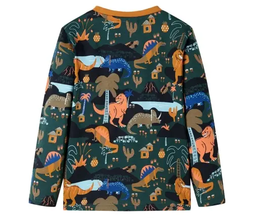 Bērnu Pidžama Ar Garām Piedurknēm, Tumši Zaļa, 128