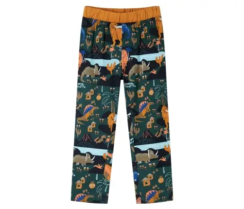 Bērnu Pidžama Ar Garām Piedurknēm, Tumši Zaļa, 128