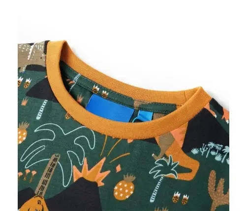 Vaikiška Pižama Ilgomis Rankovėmis, Tamsiai Žalios Spalvos, 140 Dydžio