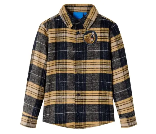 Laste Ruuduline Särk, Kollane Ja Must, 92