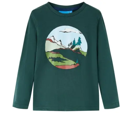 Vaikiški Marškinėliai Ilgomis Rankovėmis, Tamsiai Žali, 104 Dydžio