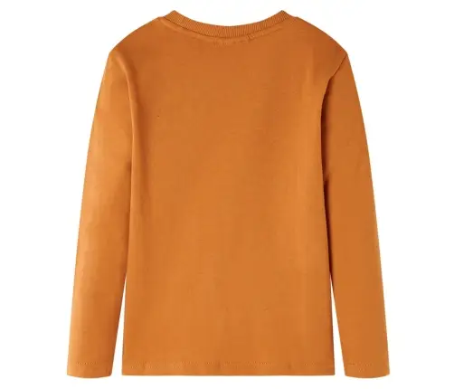 Vaikiški Marškinėliai Ilgomis Rankovėmis, Geltonai Rudi, 128 Dydžio