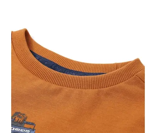 Vaikiški Marškinėliai Ilgomis Rankovėmis, Geltonai Rudi, 128 Dydžio