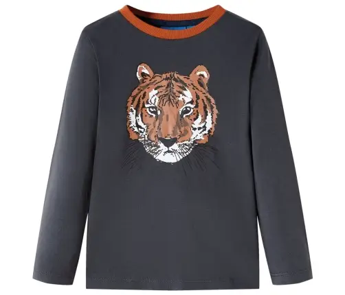 Bērnu Krekls Ar Garām Piedurknēm, Antracītpelēks, 116