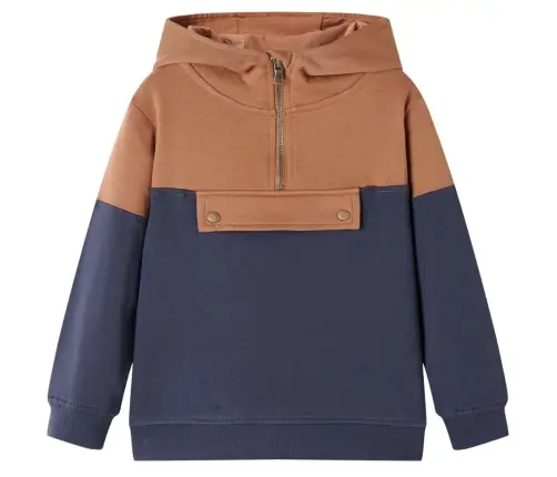 Vaikiškas Sportinis Megztinis Su Gobtuvu Ir Pusiniu Užtrauktuku, 128