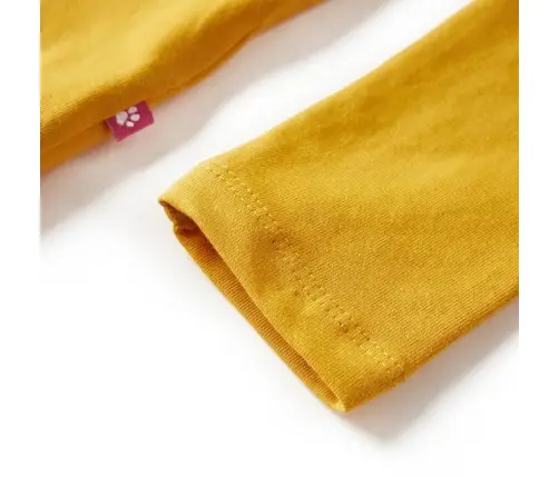 Vaikiški Marškinėliai Ilgomis Rankovėmis, Geltonai Rudi, 128 Dydžio