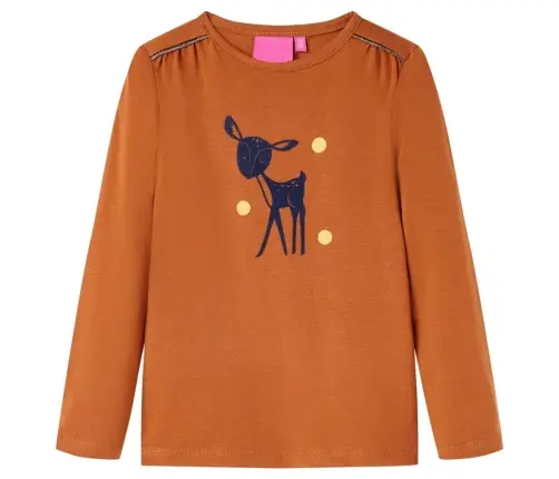 Bērnu Krekls Ar Garām Piedurknēm, Oranži Brūns, 104