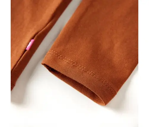 Bērnu Krekls Ar Garām Piedurknēm, Oranži Brūns, 128