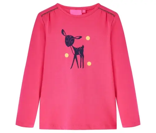 Vaikiški Marškinėliai Ilgomis Rankovėmis, Ryškiai Rožiniai, 116 Dydžio