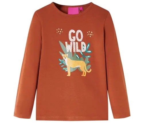 Pikkade Varrukatega Lastesärk, Konjakipruun, 128