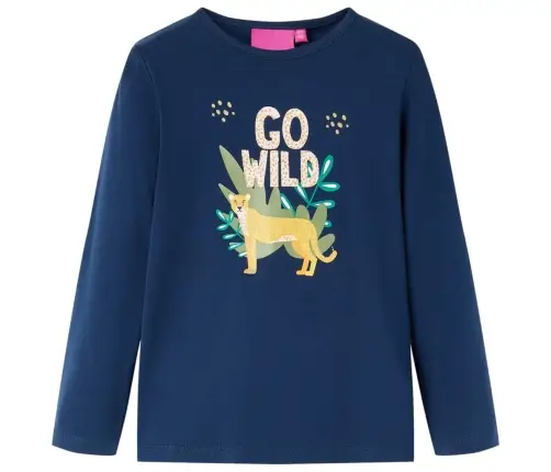 Vaikiški Marškinėliai Ilgomis Rankovėmis, Tamsiai Mėlyni, 140 Dydžio