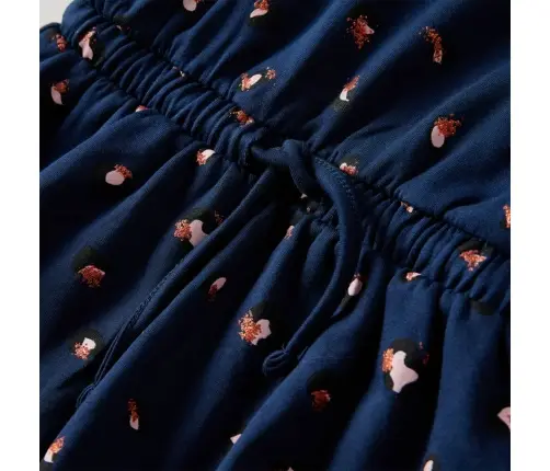 Vaikiška Suknelė Ilgomis Rankovėmis, Tamsiai Mėlyna, 128 Dydžio