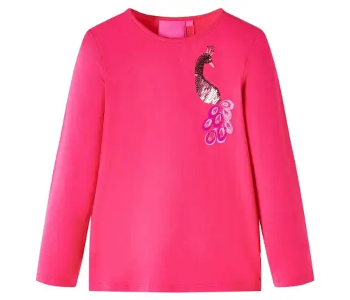 Bērnu Krekls Ar Garām Piedurknēm, Koši Rozā, 92