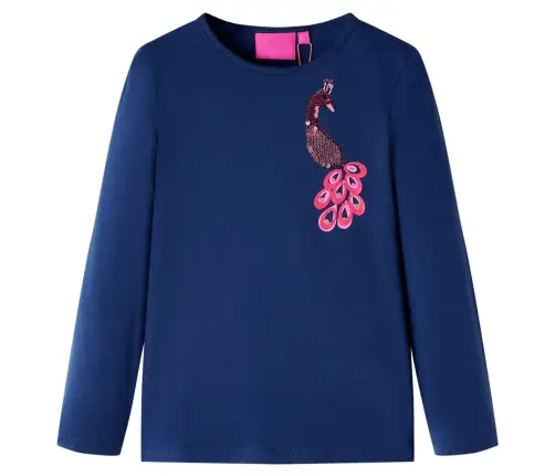 Vaikiški Marškinėliai Ilgomis Rankovėmis, Tamsiai Mėlyni, 116 Dydžio