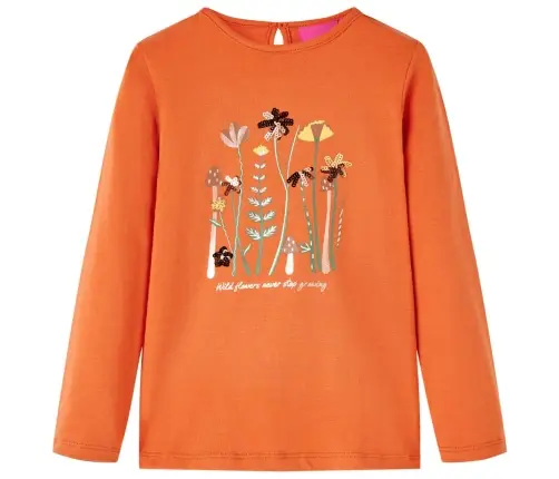 Vaikiški Marškinėliai Ilgomis Rankovėmis, Oranžiniai, 92 Dydžio
