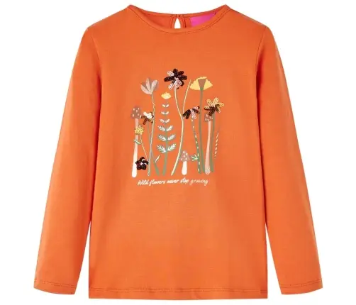 Vaikiški Marškinėliai Ilgomis Rankovėmis, Oranžiniai, 116 Dydžio